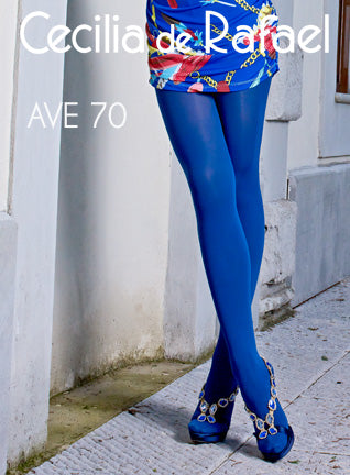 Blue and White Stripe Tights - 70 denier soft touch tights