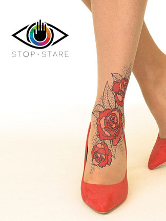 Lace Roses Pantyhose