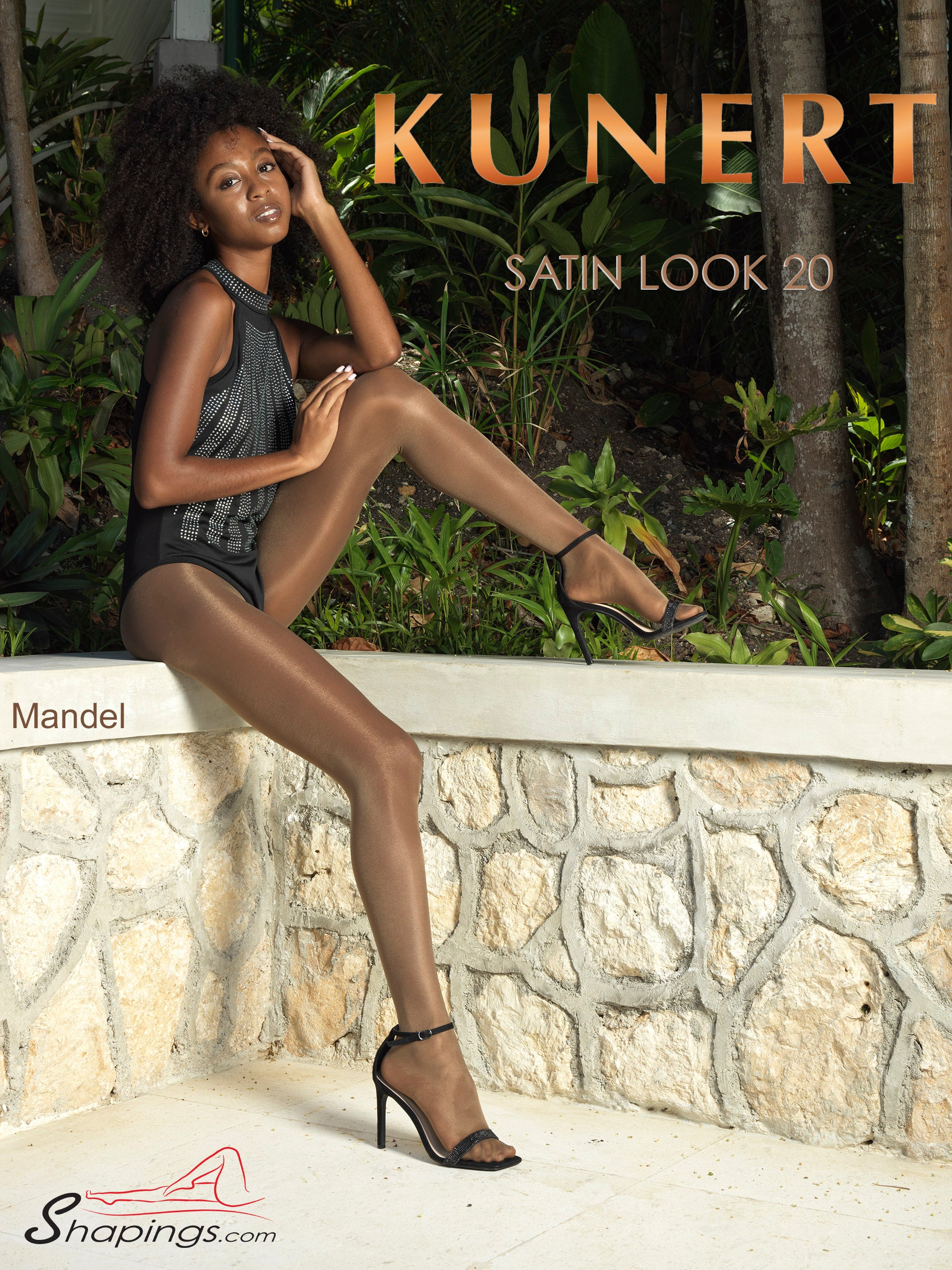 KUNERT Collant Satin Look 20 – Collant Opachi Senza Cuciture Beige Taglia Media